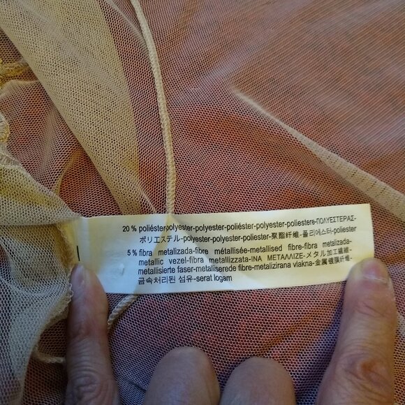 ZARA Peach Elegant Sheer Embroidered Floral-Lace mesh dress - Picture 9 of 9